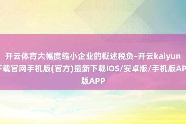 开云体育大幅度缩小企业的概述税负-开云kaiyun下载官网手机版(官方)最新下载IOS/安卓版/手机版APP